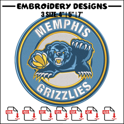 memphis grizzlies logo embroidery design,nba embroidery,sport embroidery,embroidery design, logo sport embroidery.