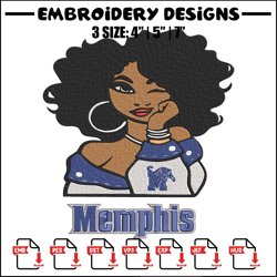 memphis tigers girl embroidery design, ncaa embroidery, embroidery design, logo sport embroidery, sport embroidery