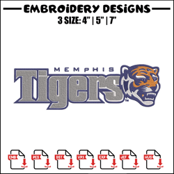 memphis tigers logo embroidery design, ncaa embroidery, sport embroidery, logo sport embroidery,embroidery design