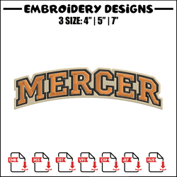 mercer university logo embroidery design, ncaa embroidery, sport embroidery, logo sport embroidery,embroidery design