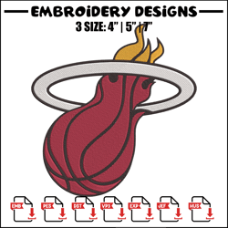 miami heat logo embroidery design, nba embroidery, sport embroidery, embroidery design ,logo sport embroidery.