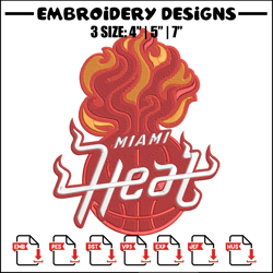 miami heat logo embroidery design, nba embroidery, sport embroidery, embroidery design, logo sport embroidery.