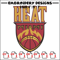 miami heat logo embroidery design, nba embroidery,sport embroidery, embroidery design,logo sport embroidery.