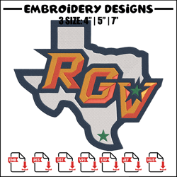 utrgv vaqueros logo embroidery design, ncaa embroidery, sport embroidery,logo sport embroidery, embroidery design