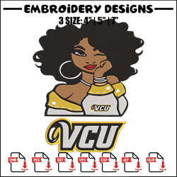 vcu rams girl embroidery design, ncaa embroidery, sport embroidery, logo sport embroidery, embroidery design