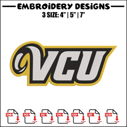 virginia commonwealth logo embroidery design, sport embroidery, logo sport embroidery, embroidery design,ncaa embroidery