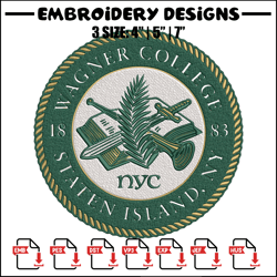 wagner college logo embroidery design, ncaa embroidery, embroidery design,logo sport embroidery,sport embroidery