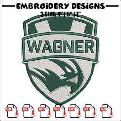 wagner seahawks logo embroidery design, ncaa embroidery, embroidery design, logo sport embroidery, sport embroidery