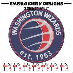 washington wizards logo embroidery design, nba embroidery, sport embroidery,embroidery design, logo sport embroidery