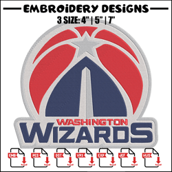 washington wizards logo embroidery design, nba embroidery, sport embroidery,embroidery design,logo sport embroidery.