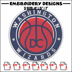 washington wizards logo embroidery design, nba embroidery, sport embroidery,embroidery design,logo sport embroidery