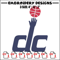 washington wizards logo embroidery design, nba embroidery,sport embroidery,embroidery design,logo sport embroidery