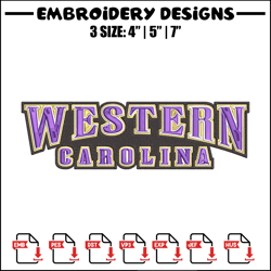 western carolina logo embroidery design, ncaa embroidery, sport embroidery, embroidery design ,logo sport embroidery.