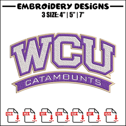 western carolina logo embroidery design,sport embroidery, logo sport embroidery,embroidery design, ncaa embroidery