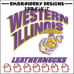 western illinois logo embroidery design, ncaa embroidery, sport embroidery, logo sport embroidery, embroidery design