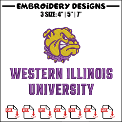 western illinois logo embroidery design, ncaa embroidery,sport embroidery,logo sport embroidery,embroidery design