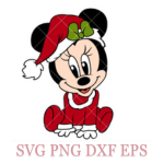 baby minnie mouse svg-christmas svg-disney christmas svg-santa claus svg-cricut silhouette vector cut file