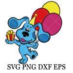 blues clues birthday svg, baby dog svg, layered svg, cricut, silhouette vector cut file dxf, png, eps
