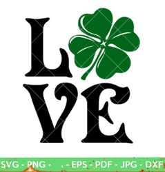 love - four leaf clover svg cut file by creative