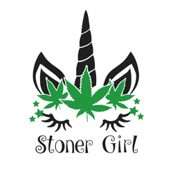 stoner girl svg, unicorn svg, cannabis svg, cannabis unicorn, unicorn lovers clipart, digital download