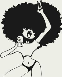afro woman taking selfie svg, black gilr svg, afro woman svg file, afro girl svg, black girl clipart, digital download-1