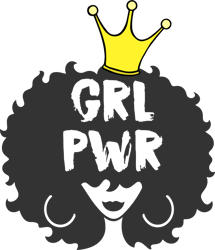 girl power with crown svg, black gilr svg, afro woman svg file, afro girl svg, black girl clipart, digital download