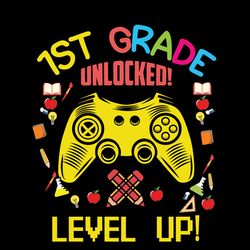1st grade unlocked level up svg, hello grade 1 svg, cricut cut file, back to school svg, digital download