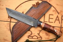 black leaf forge 13 inches hand forged 1095 steel precision-crafted tactical hunting knife, fixed blade bushcraft knife