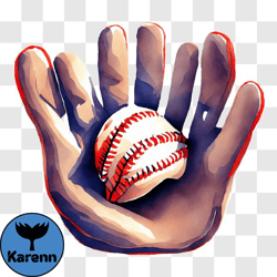 baseball glove with baseball inside png