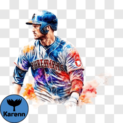 colorful baseball player in action png