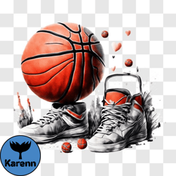 basketball shoes symbolizing love and friendship png