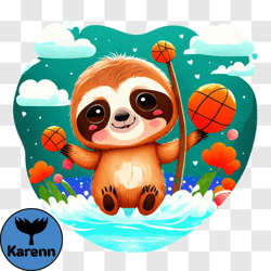 cartoon sloth playing basketball png