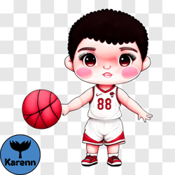 cartoon basketball player with number 8 png