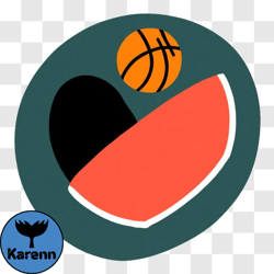 watermelon and basketball in upside down heart shape png