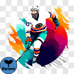 colorful hockey player on ice png44