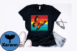 retro vintage butterfly t shirt design