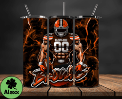 cleveland brownstumbler wrap, nfl logo tumbler png, nfl sports, nfl design png-08