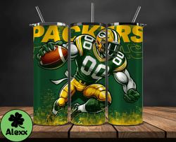 green bay packers nfl tumbler wraps, tumbler wrap png, football png, logo nfl team, tumbler design 12