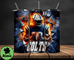 indianapolis colts tumbler wrap, crack hole design, logo nfl football, sports tumbler png, tumbler design 11