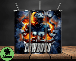 dallas cowboys tumbler wrap, crack hole design, logo nfl football, sports tumbler png, tumbler design 13