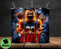 new york giants tumbler wrap, crack hole design, logo nfl football, sports tumbler png, tumbler design 17