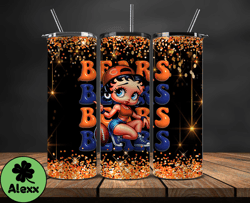 chicago bears tumbler wraps, nfl teams, betty boop tumbler, betty boop wrap, logo nfl png, tumbler design 02