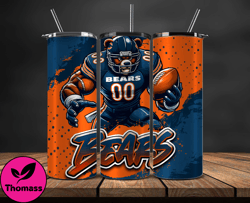 chicago bears tumbler wrap, nfl teams,nfl logo football, logo tumbler png design 06