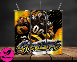 pittsburgh steelers tumbler wrap, nfl teams,nfl logo football, logo tumbler png design 27