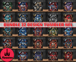 bundle 32 design nfl teams, nfl logo, tumbler design, design bundle football, nfl tumbler design 06