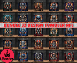 bundle 32 design nfl teams, nfl logo, tumbler design, design bundle football, nfl tumbler design 15