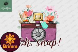 oh snap vintage photography flower png