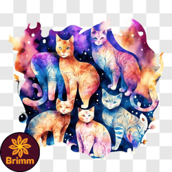 colorful cat galaxy png