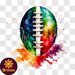 colorful paint splashed football ball png design 04