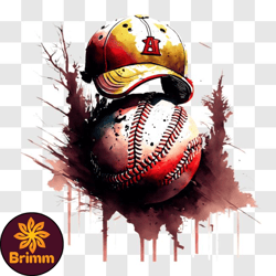 dirty and worn baseball with cap and unknown logo png33 design 07